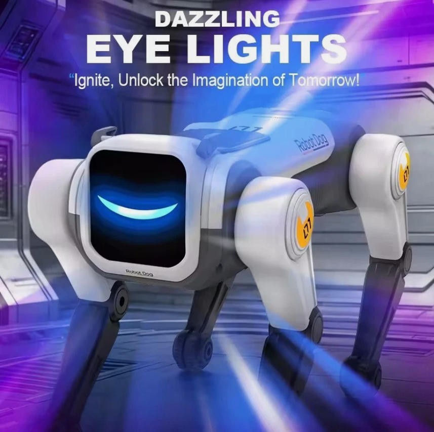 Dazzling LED eye lights on the robot dog