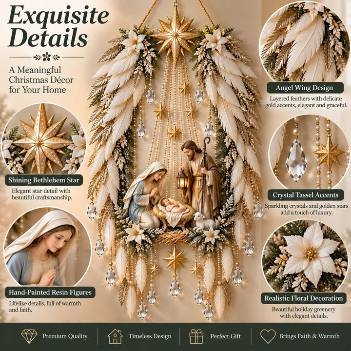 Angel Wings Nativity Wall Light