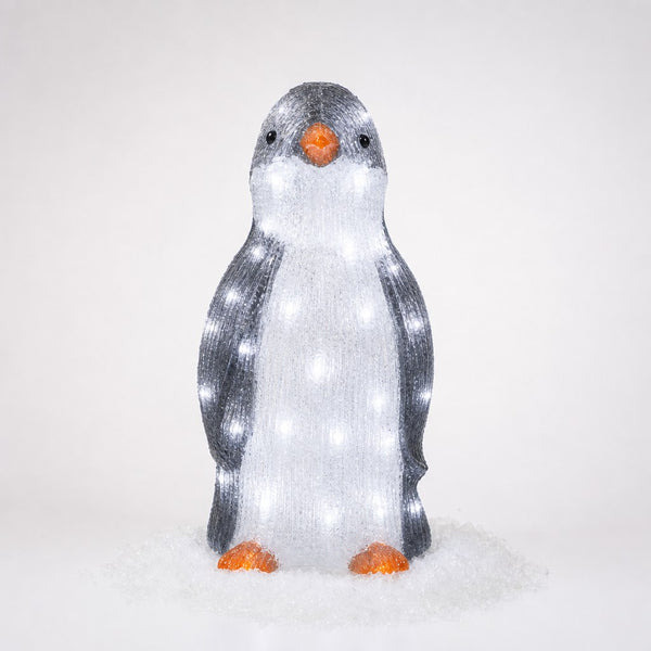 Front-facing light-up acrylic penguin